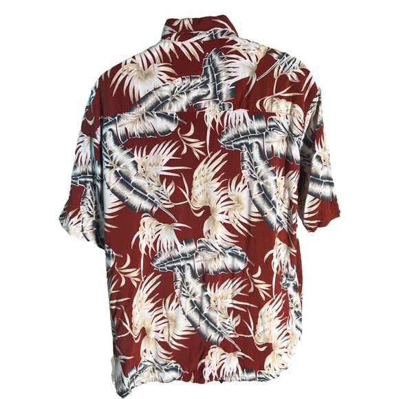 KNIGHTSBRIDGE Men's Short Sleeve Button Down Floral Hawaiian Shirt Large - Picture 4 of 6